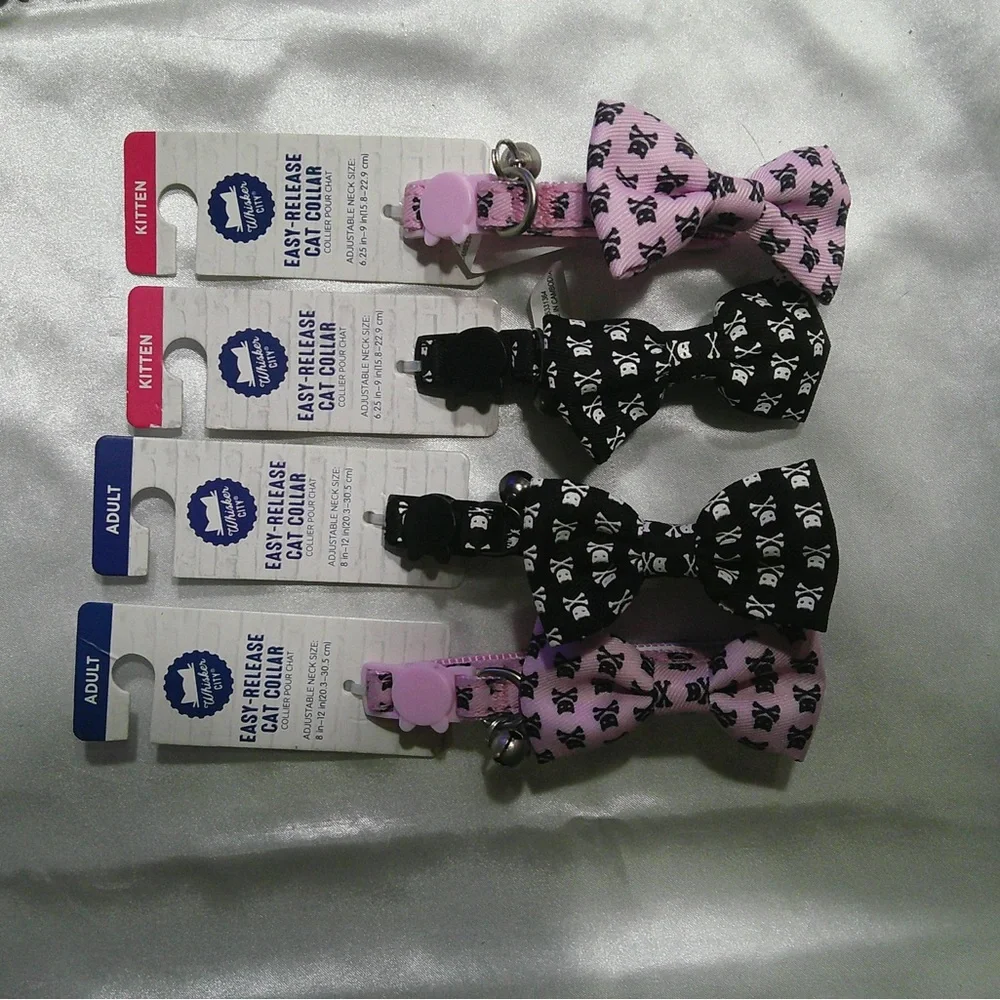 Whisker City Boy OR Girl Skull/XBones Cat Collar